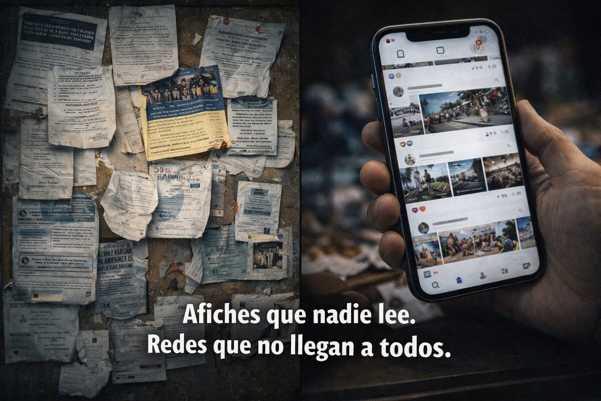 Afiches que nadie lee, redes que no llegan